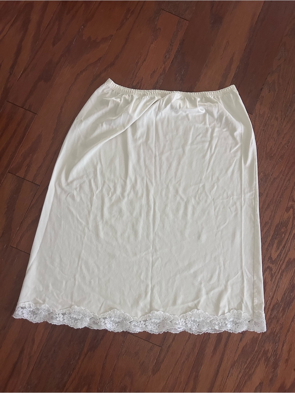 White Lace Hem Slip Skirt